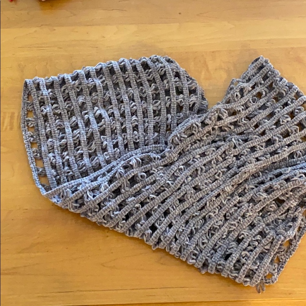 Boutique taupe chenille infinity knit scarf NWOT